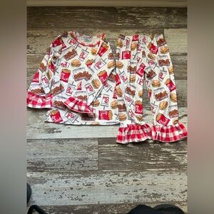 Kids Red and White  two piece